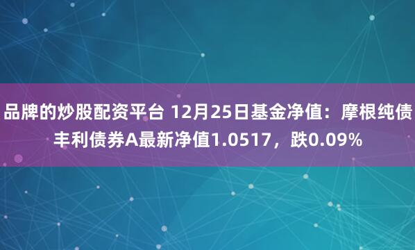 品牌的炒股配资平台 12月25日基金净值：摩根纯债丰利债券A最新净值1.0517，跌0.09%