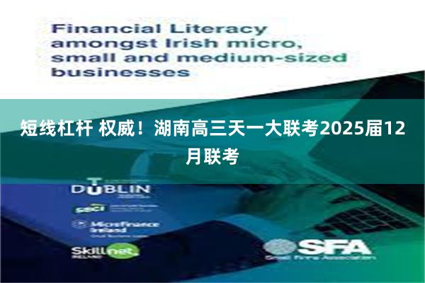 短线杠杆 权威！湖南高三天一大联考2025届12月联考